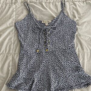 Michael Kors Black and White Patterned Camisole